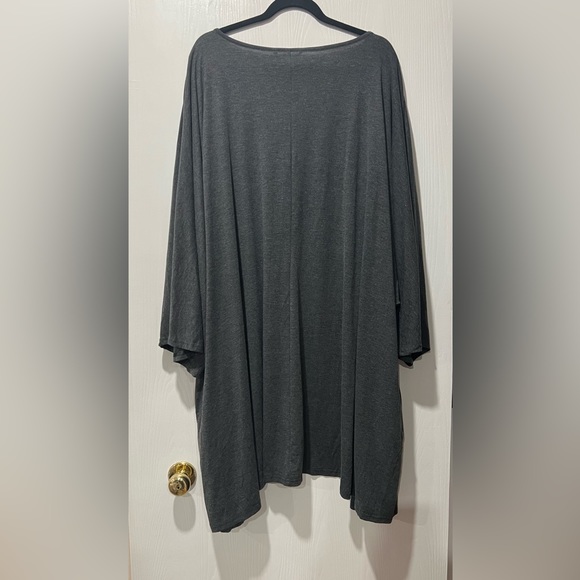 Grey open front pocket batwing kimono - Picture 3 of 3
